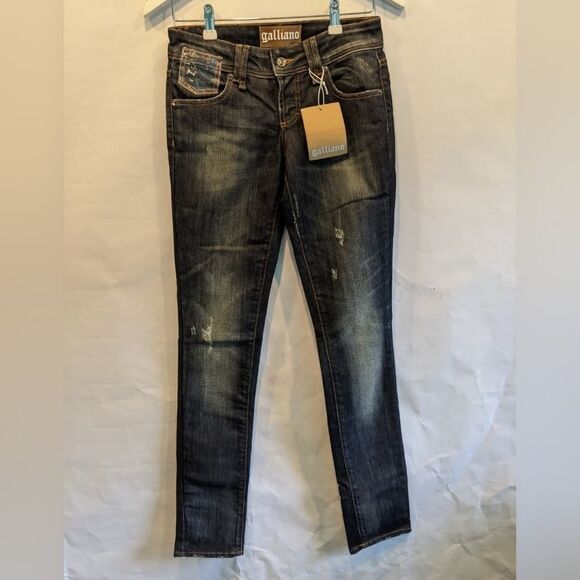 GALLIANO low rise deadstock jeans 26 BNWT - Picture 1 of 11